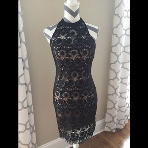 Black laced cocktail dress